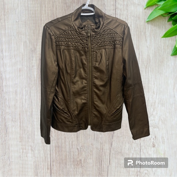 CLEO faux leather bomber/biker jacket - Picture 1 of 9